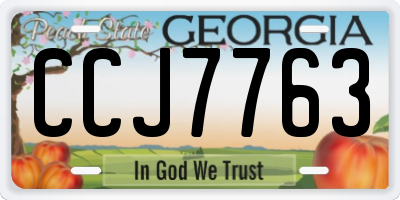 GA license plate CCJ7763