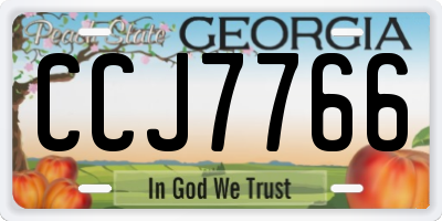 GA license plate CCJ7766