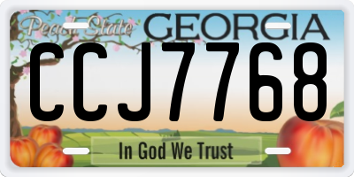 GA license plate CCJ7768