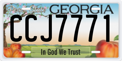 GA license plate CCJ7771