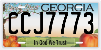 GA license plate CCJ7773