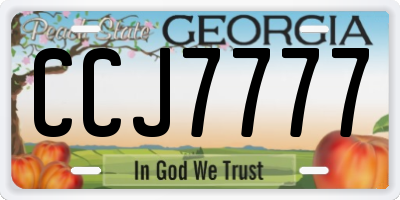 GA license plate CCJ7777