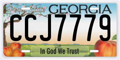 GA license plate CCJ7779