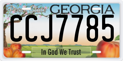 GA license plate CCJ7785