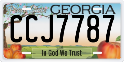 GA license plate CCJ7787