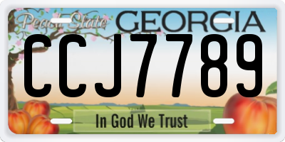GA license plate CCJ7789