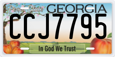 GA license plate CCJ7795