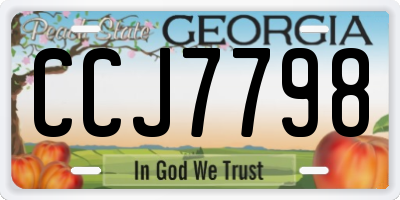 GA license plate CCJ7798