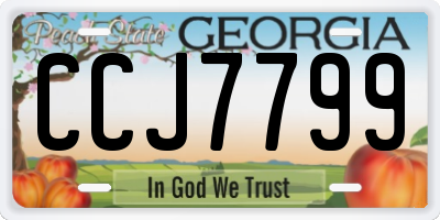 GA license plate CCJ7799