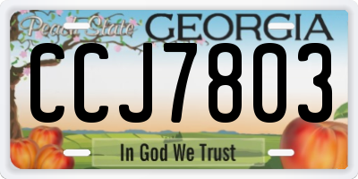 GA license plate CCJ7803