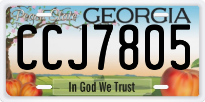 GA license plate CCJ7805