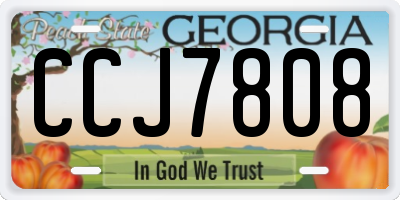 GA license plate CCJ7808