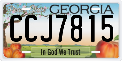 GA license plate CCJ7815