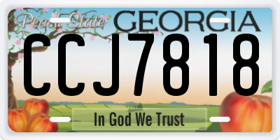 GA license plate CCJ7818
