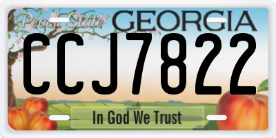 GA license plate CCJ7822