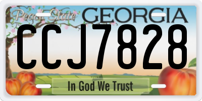 GA license plate CCJ7828