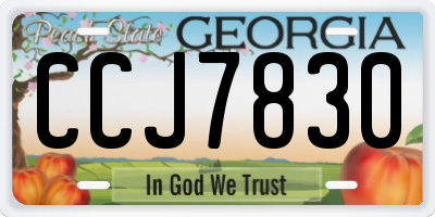 GA license plate CCJ7830