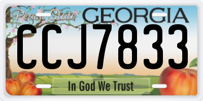 GA license plate CCJ7833