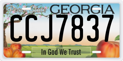 GA license plate CCJ7837