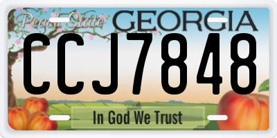 GA license plate CCJ7848