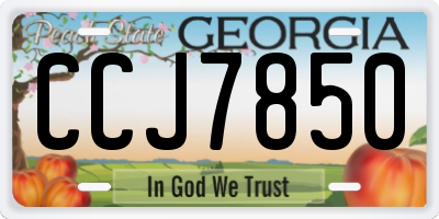 GA license plate CCJ7850