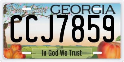 GA license plate CCJ7859