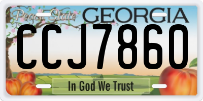 GA license plate CCJ7860