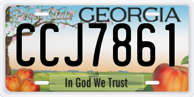 GA license plate CCJ7861