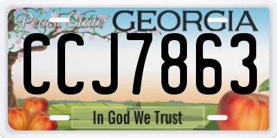 GA license plate CCJ7863