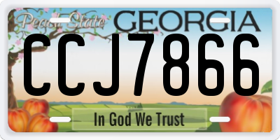 GA license plate CCJ7866