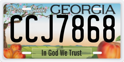 GA license plate CCJ7868