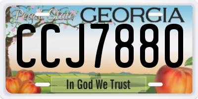GA license plate CCJ7880