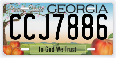 GA license plate CCJ7886