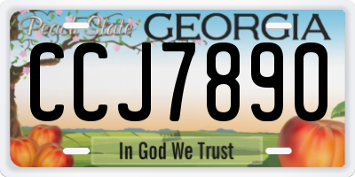 GA license plate CCJ7890