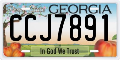 GA license plate CCJ7891