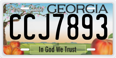 GA license plate CCJ7893