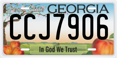 GA license plate CCJ7906