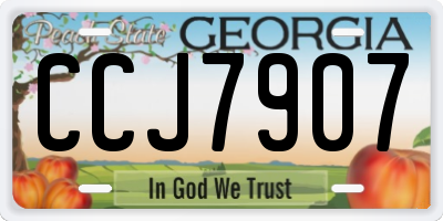 GA license plate CCJ7907