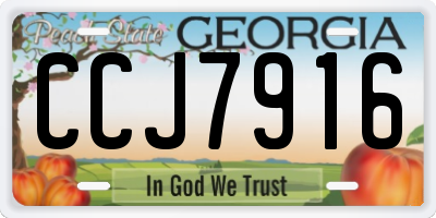 GA license plate CCJ7916