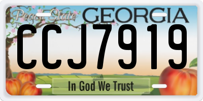 GA license plate CCJ7919