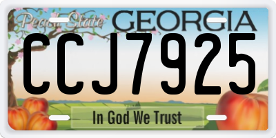 GA license plate CCJ7925
