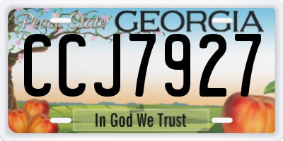 GA license plate CCJ7927