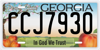 GA license plate CCJ7930