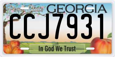 GA license plate CCJ7931