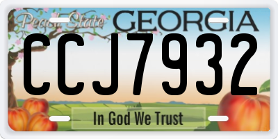 GA license plate CCJ7932