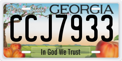 GA license plate CCJ7933