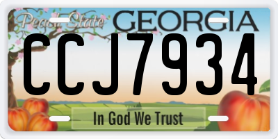 GA license plate CCJ7934