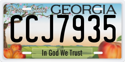GA license plate CCJ7935