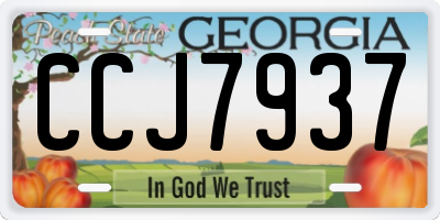 GA license plate CCJ7937
