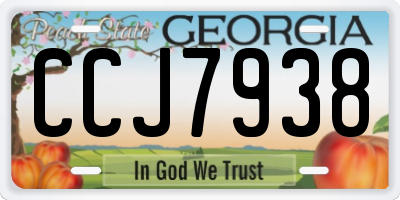 GA license plate CCJ7938